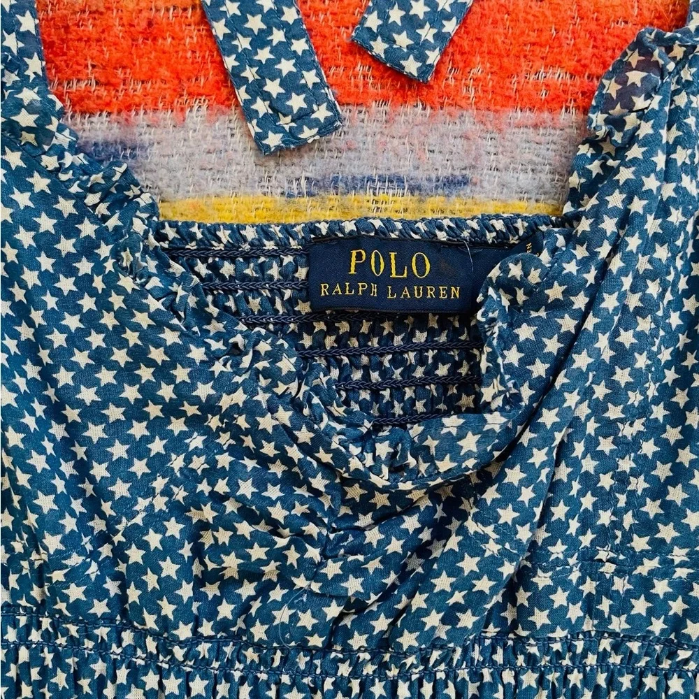 Polo Ralph Lauren blue and white star print dress! - Picture 3 of 11